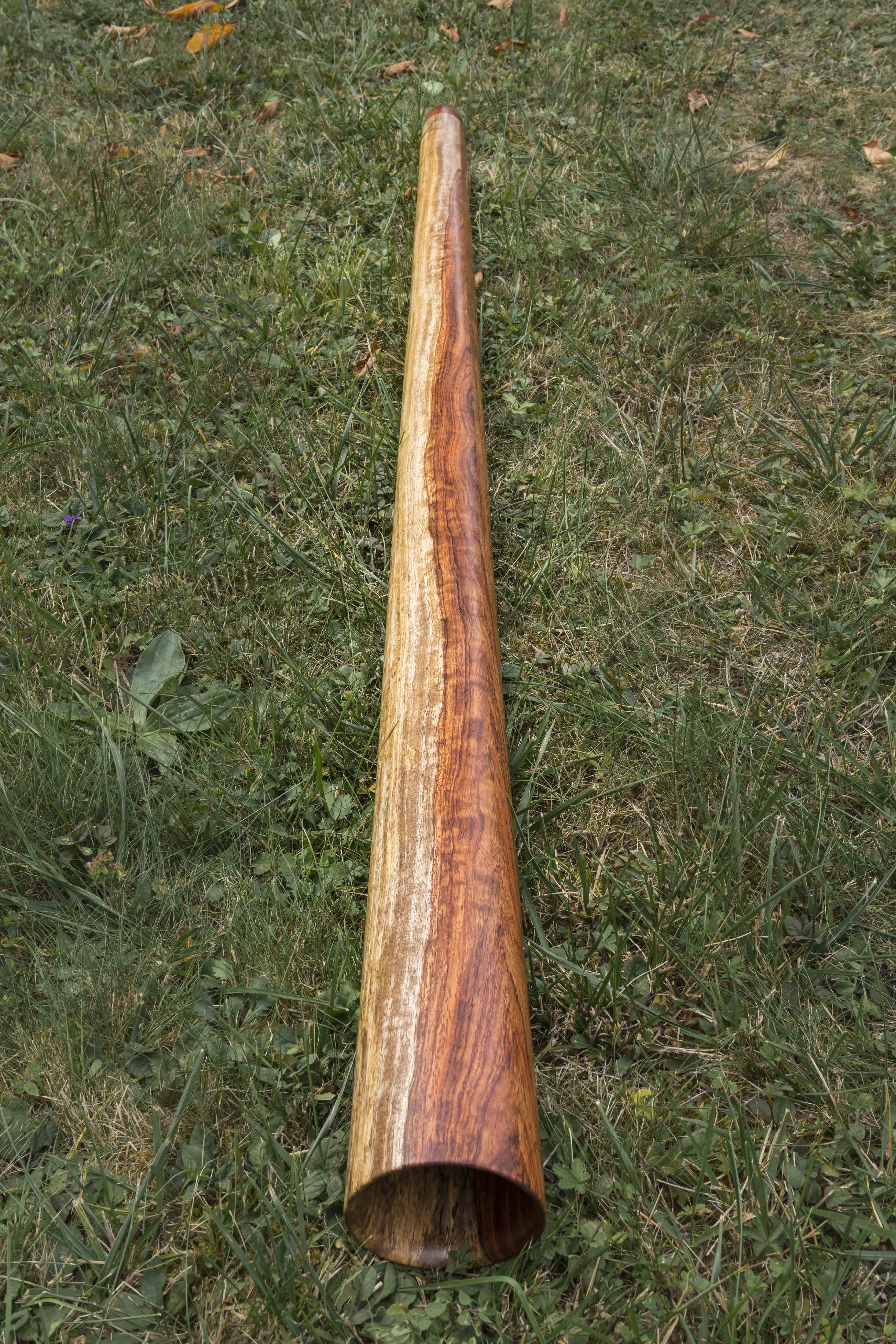 Didgeridoo nommé Bryneira, en Do, tout droit, fabriqué en bois de Bubinga (avec son aubier)