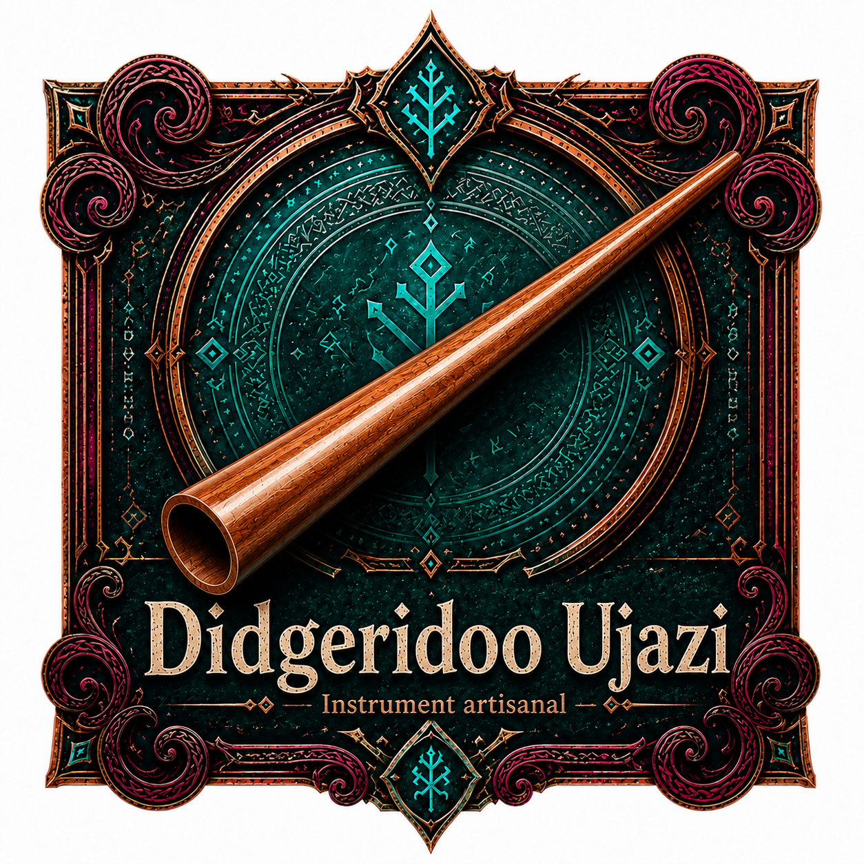 Didgeridoo tout droit en bubinga Didgeridoo en bubinga (rouge avec aubier blanc) en Do - Bryneira