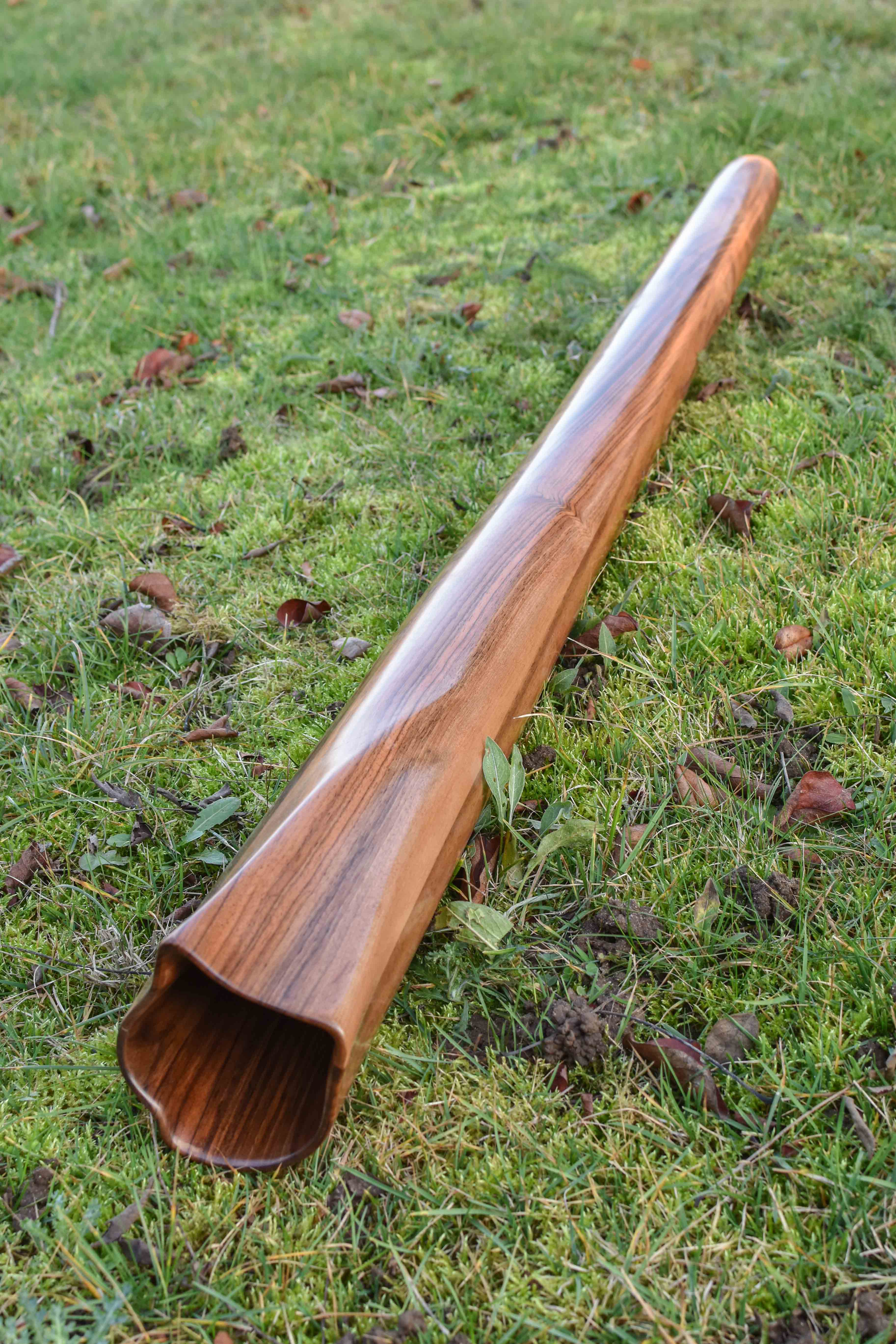  Didgeridoo nommé Hikory, en Ré, tout droit, fabriqué dans un magnifique bois de noyer 