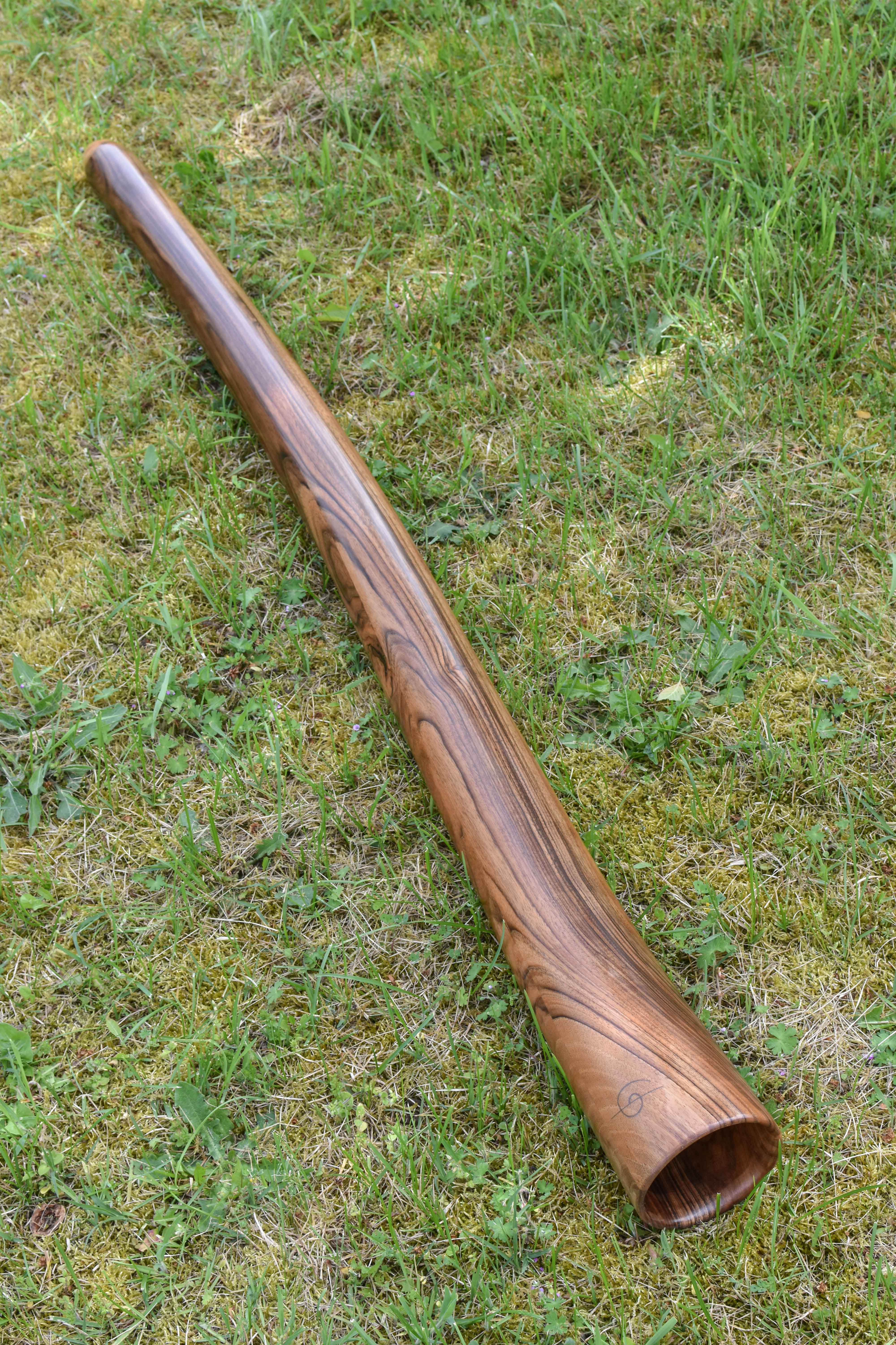  Didgeridoo nommé Kanga, en Do, légèrement courbé, fabriqué dans un magnifique bois de noyer